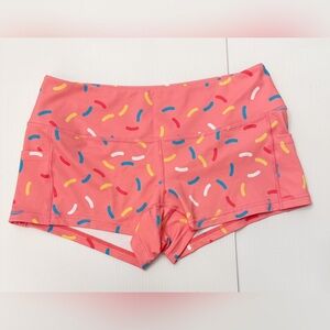Feed Me Fight Me Sprinkle Athletic Shorts Colorful Donut Sprinkle Shorts - L